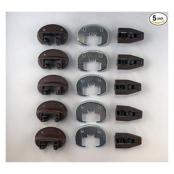 Kenlin Rite-Trak II Drawer Parts - Replacement Drawer Slides Kit (5 Sets) - Smooth Glide Rollers - Cabinet & Furniture Repair - Bedroom, Kitchen, Office