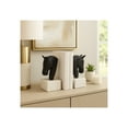 thumbnail image 3 of Bookends for Bookshelf Decor - Bold Metal Horse Head Bookends on Marble Base Perfect for Book Accessories - Decorative Bookends for Office, Desk Decor, or Home Library - Set of 2, 8", Black & White, 3 of 11