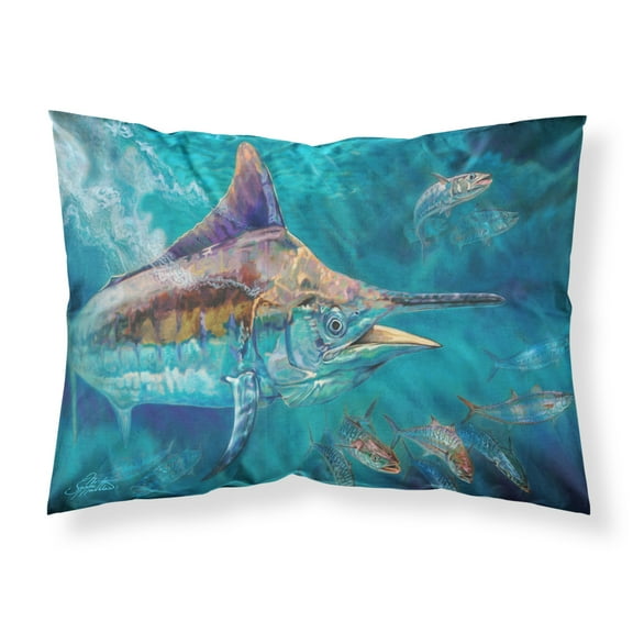 Liquid Metal Black Marlin Fabric Standard Pillowcase