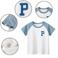 thumbnail image 2 of Qudderr 1-10T Boys Letter Print Tees Tops for Kids Toddler Cotton T-Shirts Short-Sleeved Crewneck Tops for Baby, 2 of 8