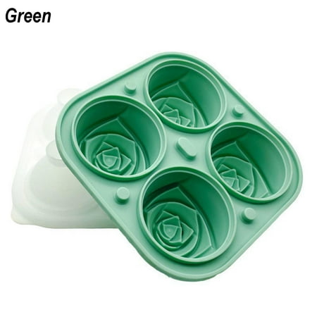 

4 Grids Rose Flower Ice Cube Mold Ice Tray Ice Tray Whiskey Silicone Edible Ice Maker Modeling Ice Maker D4H2
