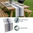 thumbnail image 5 of Blue Vertical Striped Table Runner - 108 Inch Long, Kitchen Dining Table Runner Dresser Scarves, White Minimalist Modern Farmhouse Decor for Coffee Tables Wedding Party Banquet, 5 of 8