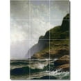 thumbnail image 1 of Ceramic Tile Mural-Alfred Bricher Waterfront Painting 57. 12.75" w x 17" h using (12) 4.25 x 4.25 ceramic tiles, 1 of 3