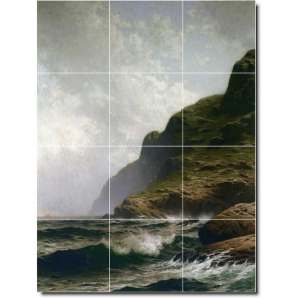 Ceramic Tile Mural Alfred Bricher Waterfront Painting 57 12 75 W X 17 H Using 12 4 25 X 4 25 Ceramic Tiles Walmart Com Walmart Com