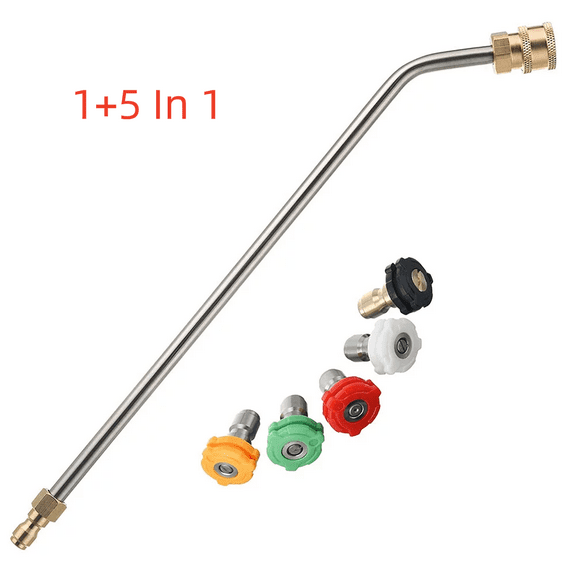 YURSIN Pressure Washer Gutter Cleaner Attachment, 35 Degree Angled Extension Wand, 1/4 Inch Quick Connect with 5 Spray Nozzles, 13.5 Inch