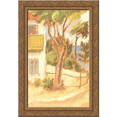 Balcic Corner 24x16 Gold Ornate Wood Framed Canvas Art by Nicolae Tonitza