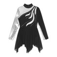 thumbnail image 2 of iiniim Kids Girls Long Sleeve Ice Figure Skating Dress Rhinestone Roller Skating Performance Competition Costume, 2 of 7