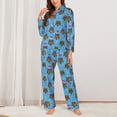 thumbnail image 2 of KLL Cute Puppy Print Women's Long Sleeve Pajamas with Pants Sleepwear Loungewear 2 Set-Medium, 2 of 7