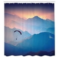 thumbnail image 3 of Ambesonne Nature Shower Curtain, Paraglide Sun Mountains, 69"Wx75"L, Blue Pink, 3 of 5