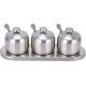thumbnail image 1 of Stainless Steel Seasoning Box, Condiment Spice Jar Set, Sugar Salt Pepper Storage Organizers, Condiment Cruet Bottles with Lids and Spoon, 1 of 5