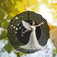 thumbnail image 2 of 3D Metal Hanging Wind Spinners - Ethereal Circular Ripple Design for Yard & Garden Decor Angelic Wings & Petal Motif Serene Outdoor Art, 2 of 6