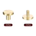 thumbnail image 3 of 15Pack Brass Chicago Screws, 4x5x10mm Post Nail Stud Rivets, Gold, 3 of 6