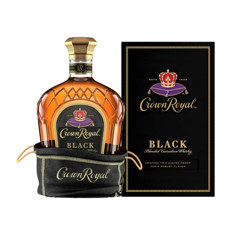 Crown Royal Black Blended Canadian Whisky, 750 mL, 45% ABV