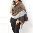 thumbnail image 4 of Bufanda de tartán para mujer, de invierno, grande, de gran tamaño, suave, cálida, a cuadros multicolores, chal con borlas giratorias, capa, poncho, estola larga, 4 of 4