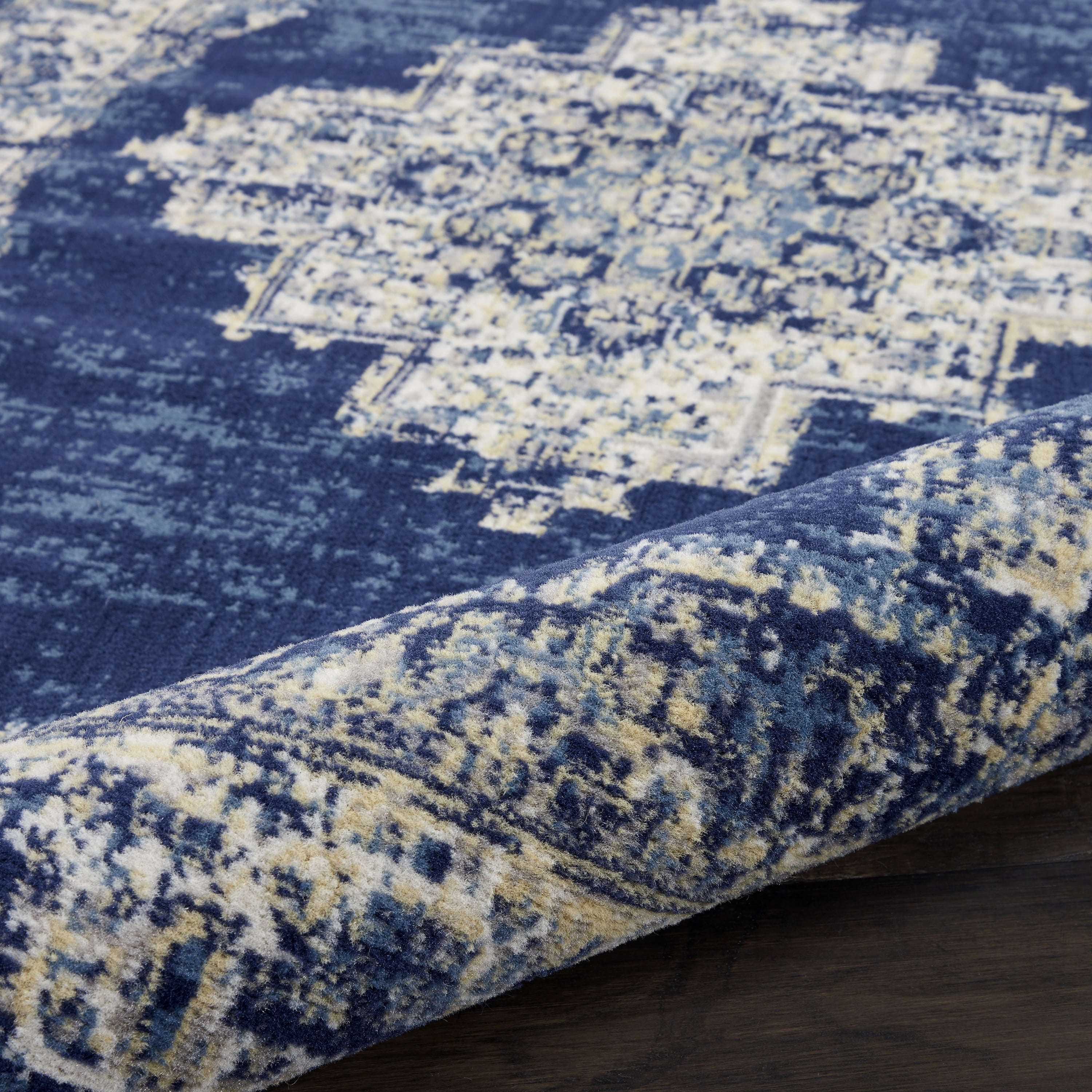 Nourison Grafix Persian Navy Blue 6' x 9' Area Rug, (6x9)