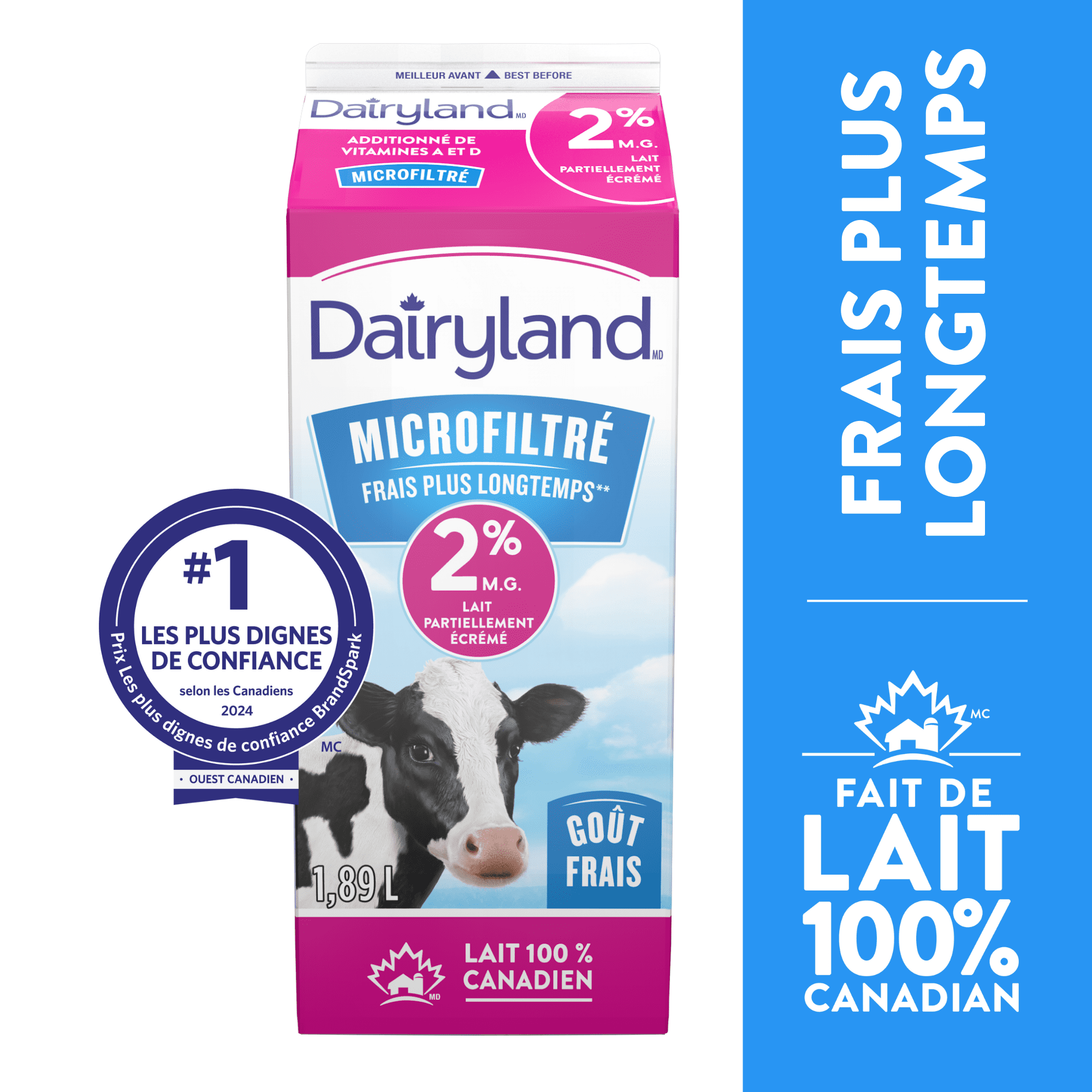 Dairyland Lait microfiltré 2 % 1.89L