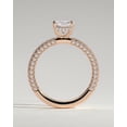 thumbnail image 5 of CAPRICARATS 3.00Ct Radiant Cut Lab Grown Diamond Triple Pave Ring, Hidden Halo, 14K Rose Gold, 5 of 6