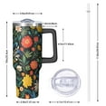 thumbnail image 2 of OBREWU Pioneer Flower Tumbler with Handle and Lid,Pioneer Flower 40oz Double Wall Vacuum Insulated Tumbler,Cups Gift for Women and Men, 2 of 7