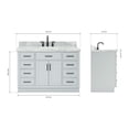 thumbnail image 3 of Ariel Hepburn 49 In. Rectangle Sink Vanity With 1.5 In. Carrara White Countertop In Grey, 3 of 9