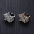 thumbnail image 3 of Anillos de estrella superhelada shaofei joyería de Hip hop con acabado en color dorado y plateado 9 Plata, 3 of 5