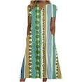 thumbnail image 2 of SMihono Robe d'Été Bohème pour Femmes Grande Taille Mode Décontractée d'Été avec Poches Manches Courtes Imprimée Col en V, 2 of 4