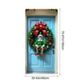 thumbnail image 3 of LmnLft Christmas Door Cover Banner, 35x71 Inch Elf Wreath Front Door Decoration, Indoor Outdoor Winter Holiday Party Backdrop, 3 of 6