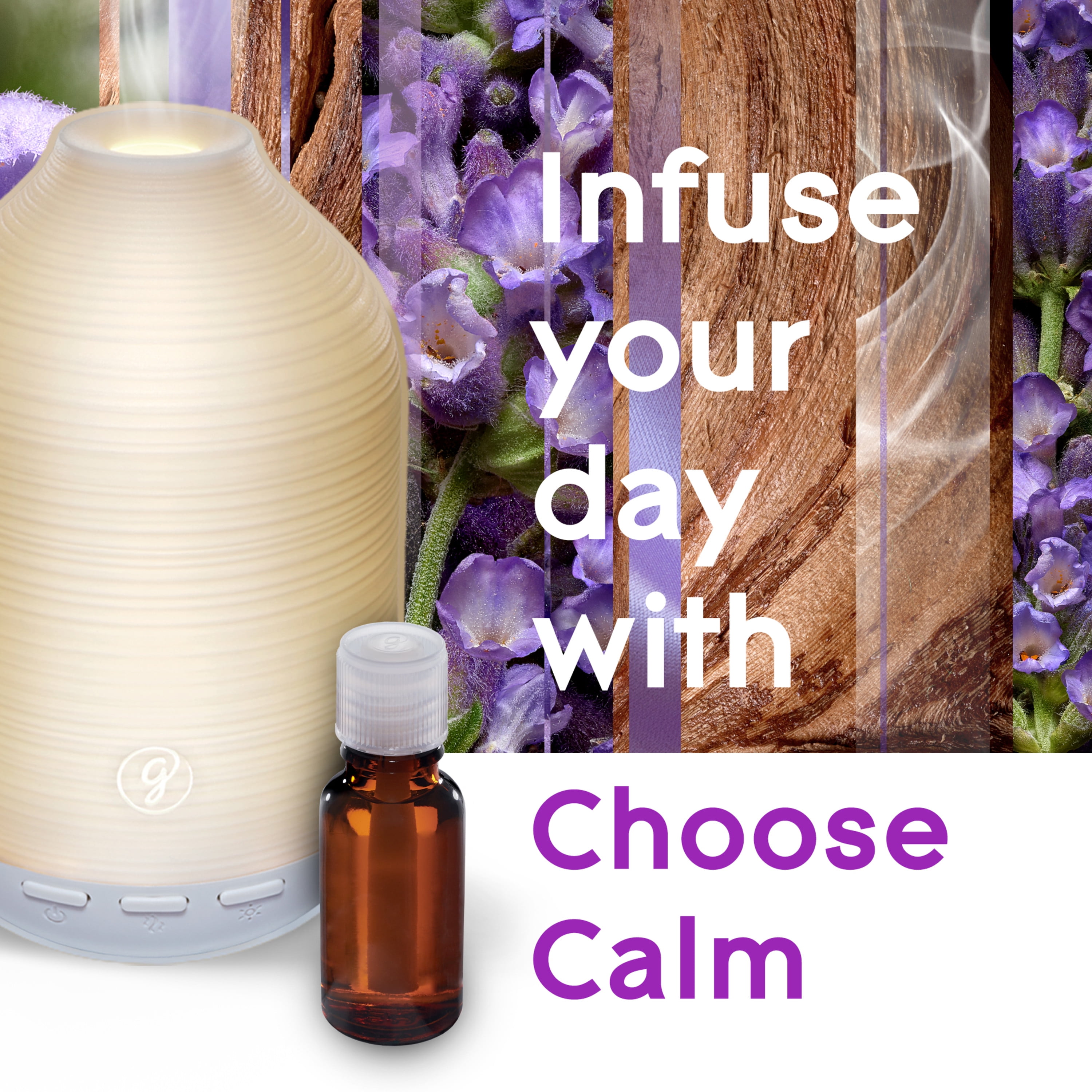 Glade Essential Oil Diffuser Refill, Choose Calm Scent with Notes of Lavender & Sandalwood, 0.56 oz (16.8 ml), for Use with Cool Mist Aromatherapy Diffuser & Air Freshener for Home