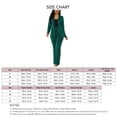 thumbnail image 4 of Long-Sleeve Shirt & Straight Leg Pants, Size XL Green Slim-Fit Women's Suit with Turn-Down Collar & Flap Pockets Bienvenido, 4 of 6
