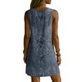 thumbnail image 7 of QQZ Women 2026 Summer Sleeveless Floral Short Shift Dress Cotton Linen Loose Tank Dress, 7 of 7