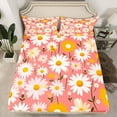 thumbnail image 2 of Feelyou Orange Groovy Flower Full Size Sheets for Teens, Kawaii Daisy Floral Bed Sheets, Plant Botanical Sheet Sets, Breathable Home Decor, 4-Piece, 2 of 7