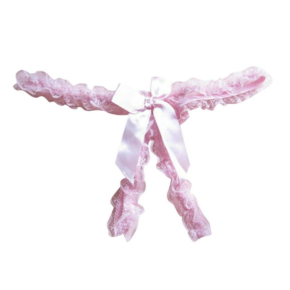 kamemir Womens Underwear Cotton Women's Thongs, T Back Low Waist See Through Panties Cotton Seamless Lace Thongs for Women (Pink,One Size)