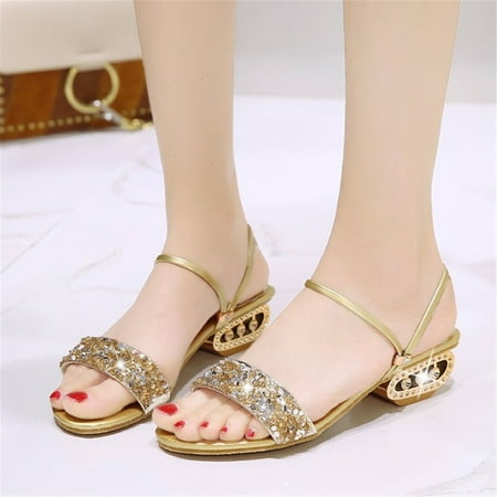 

Egmy 2021 Summer Plus Size Sandals Women S Tendon Sole Mid-Heel Sandals