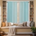 thumbnail image 3 of Aqua Beige Striped Kitchen Curtains, Modern Farmhouse Retro Lines Light Filtering Window Curtain Panels, 2Pcs Rod Pocket Window Treatments Set for Living Room Bathroom Bedroom 42x63 Inches, 3 of 9