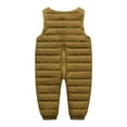 thumbnail image 3 of ATOGUTA Boys Girls Winter Snowsuit Sleeveless Romper Outwear Kids Jumpsuit Down Coat Jacket Size 1T-6, Coffee, 3 of 3