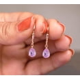 thumbnail image 4 of Silver & Stone Jewels Rose Gold Plated Drop Earrings with Pink Teardrop Crystals, Elegant and Stylish, 4 of 4