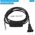 6FT US Plug Lamp Cord with Switch, 4Pcs 18/2 Replacement Power Wire