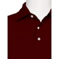 thumbnail image 2 of AKA Men's Solid Polo Shirt Classic Fit - Pique Chambray Collar Comfortable Quality Burgundy Medium, 2 of 4