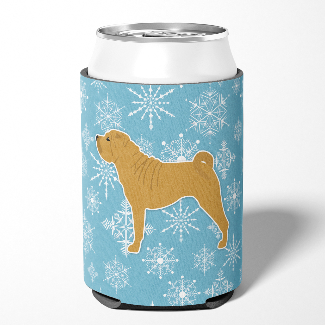 Carolines Treasures BB3552CC Winter Snowflake Shar Pei Merry Can or Bottle Hugger