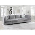 thumbnail image 5 of Bowery Hill Upholstery Velvet Fabric U-Shape 8Pc Modular Sectional Sofa with 2 Ottomans and 2 Accent Pillows, 5 of 6
