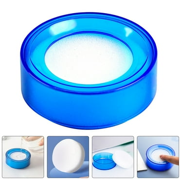 OUNONA 2pcs Round Desktop Finger Moistener Wet Sponge for Handling Office Home and Banking Use