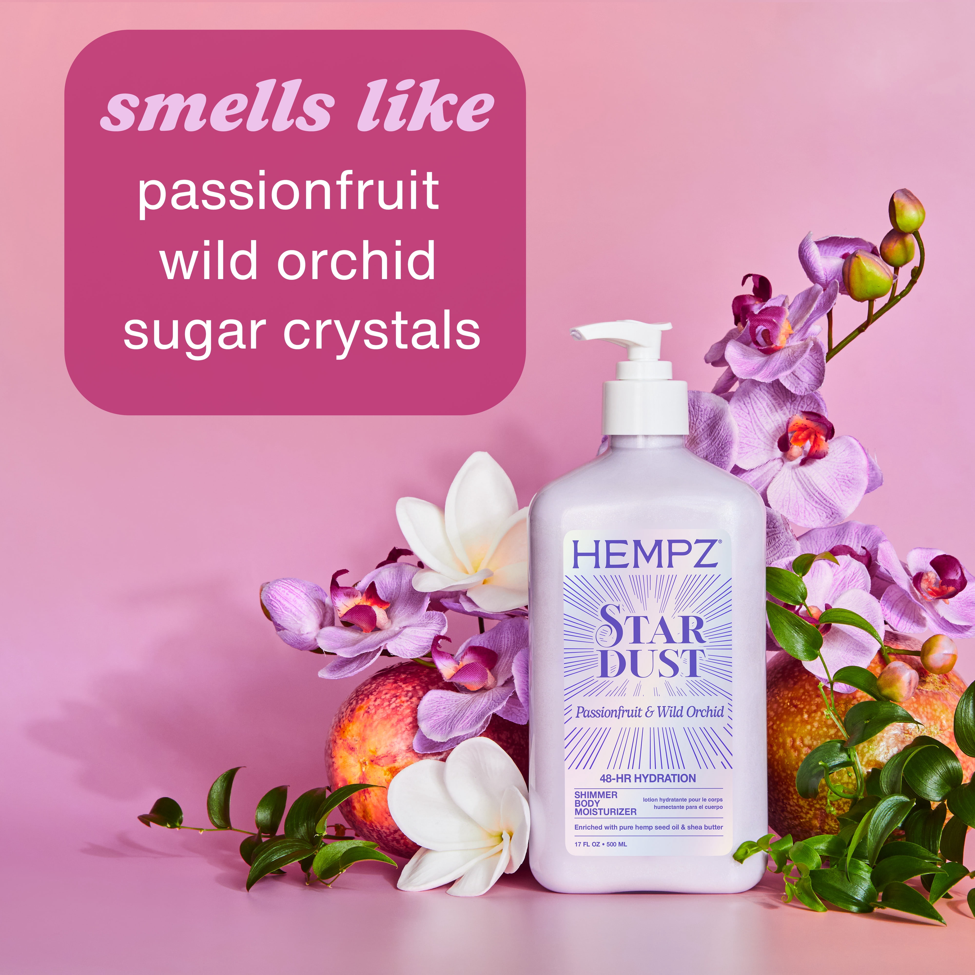 Hempz Star Dust Shimmer Body Moisturizing Lotion with Fruit &  Orchid Scent,  17 fl oz.