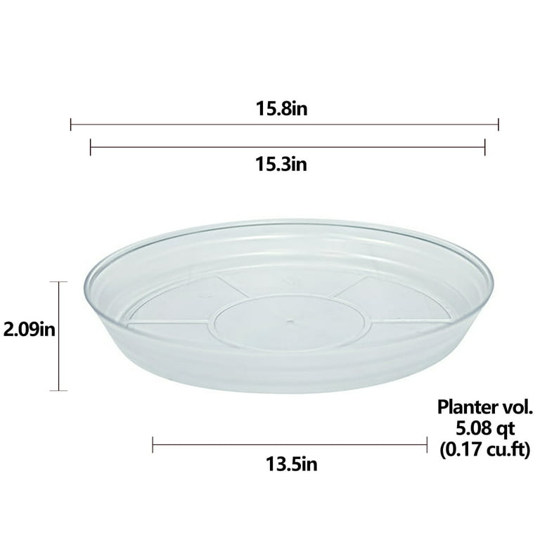 Better Homes & Gardens Vinyl Translucent Round Resin Saucer, 16-inch,  Indoor & Outdoor Use
