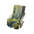 thumbnail image 4 of Country Soft Flannel Fleece Blanket, Pastoral Paint of a Forest in the Spring Time with Fresh Colored Leaves Trees Art, Cozy Plush for Indoor and Outdoor Use, 70" x 90", Green Blue, by Ambesonne, 4 of 6