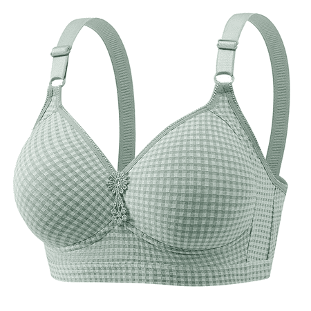 Fulorrnie Bras for Women Support Wirefree Comfort Seamless Bralette Full Coverage T Shirt Molded Cup Bra Green 40
