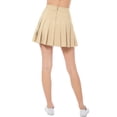thumbnail image 4 of MixMatchy Women's High Waisted Pleated Plain A-line Tennis Mini Skirt with Back Zipper, 4 of 6