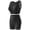 Black, variant on 2 Piece Workout Sets for Women Crew Neck Sleeveless Sports Bras and Booty Shorts Summer Gym Outfits