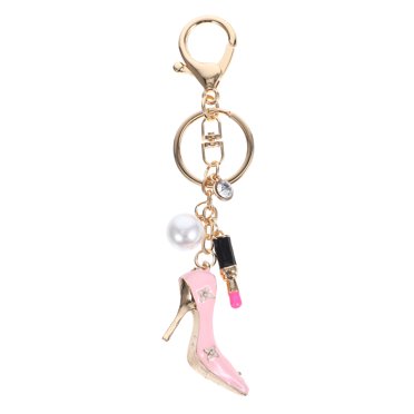 Shisuyan Porte-Clés Élégant Rouge à Lèvres Charme Talon Porte-Clés Charme Sac pour Femmes Adolescentes