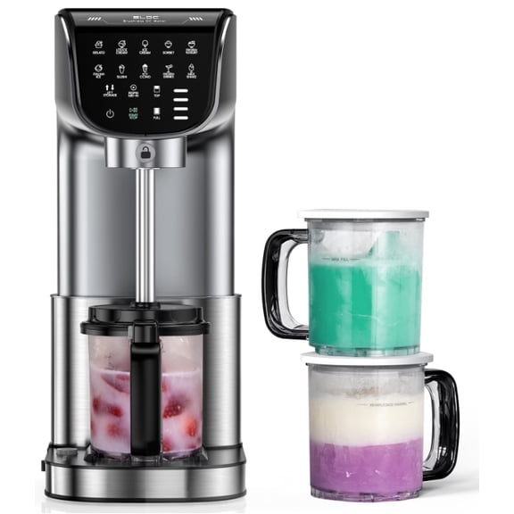 11-in-1 Frozen Treat Maker, One-Touch Programs for Ice Cream, Gelato, Sorbet, Milkshakes, 3PCS 19oz Reusable Pint Cups, Brushless Motor, Compact Storage & Dishwasher-Safe