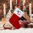thumbnail image 2 of CuiLiyq Christmas Stockings with 26 Initials, Small Embroidered Letter Knit Christmas Stocking, for Family Holiday Decorations and Xmas Tree Fireplace (Red, Letter-G), 2 of 2