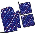 thumbnail image 6 of 4th of July Oven Mitts and Pot Holders Sets 4 pcs, Kitchen Oven Gloves Heat Resistant BBQ Gloves Non Slip for Chef, Baking, 6 of 6